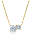 CRISLU CRISLU CUSHION CUT CUBIC ZIRCONIA PEDANT NECKLACE