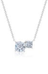 CRISLU CUSHION CUT CUBIC ZIRCONIA PEDANT NECKLACE