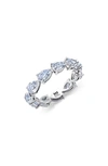 CRISLU PEAR CUT HORIZONTAL ETERNITY BAND RING