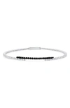 Crislu Cubic Zirconia Regal Flex Bangle Bracelet In Black