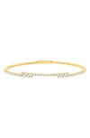 Crislu Cubic Zirconia Regal Flex Bangle Bracelet In Gold