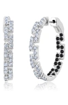 CRISLU MEDIUM CUBIC ZIRCONIA REGAL INSIDE OUT HOOP EARRINGS