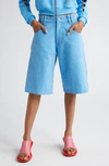 Marshall Columbia X Disney 'the Little Mermaid' High Waist Embroidered Denim Shorts In Blue