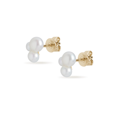 Olivia & Pearl Trio Bubble Pearl Stud Earrings In White