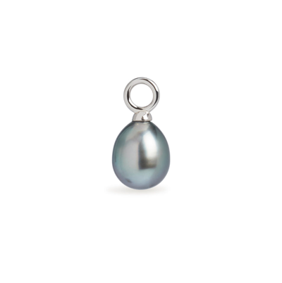 Olivia & Pearl Tahitian Pearl Charm In Tahi/pc/ss