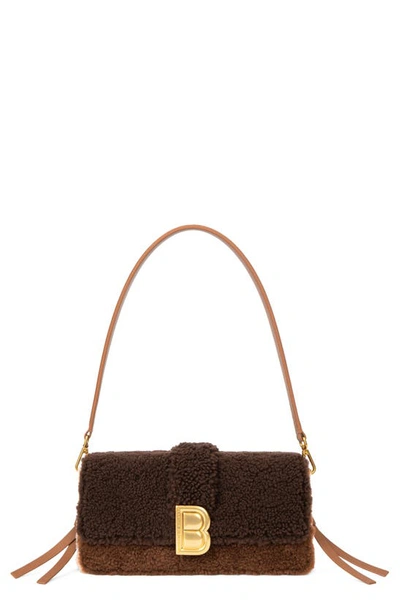 Brandon Blackwood Nia Flap Shearling Shoulder Bag In Brown