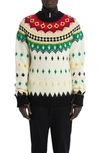 MONCLER FAIR ISLE WOOL BLEND SWEATER