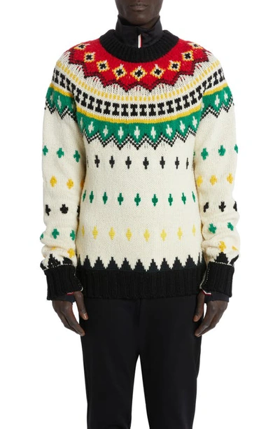 Moncler Jacquard Wool And Alpaca Sweater Optical White In 2