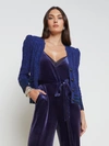 Shop L Agence Jenni Cardigan In Blue/black Multi