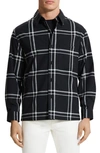Theory Clyfford Warren Windowpane Shirt Jacket In Black Multi