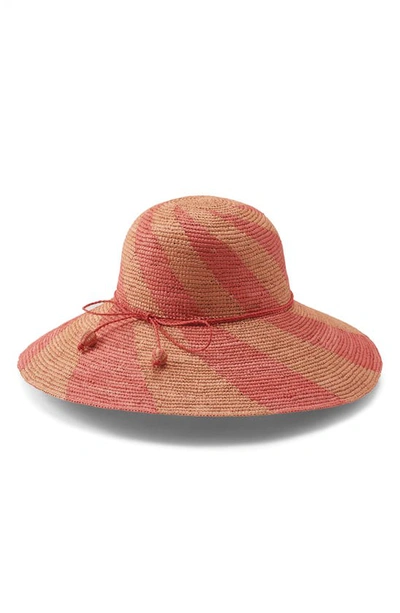 Helen Kaminski Bonbon Stripe Sun Hat In Hot Pink Cosmic