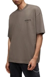 Allsaints Mens Planet Grey Underground Graphic-print Cotton T-shirt