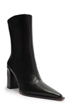 Schutz Women's Raffaela Pointed Toe High Block Heel Booties In Deep Black