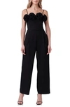 Endless Rose Rosette Trim Wide Leg Jumpsuit In Black