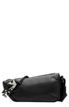 Burberry Shield Leather Crossbody In Black