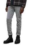 Allsaints Dean Slim Fit Cropped Corduroy Jeans In Grey