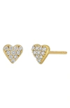 BONY LEVY MIKA HEART DIAMOND STUD EARRINGS