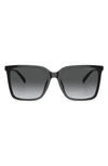 Michael Kors Canberra 56mm Polarized Square Sunglasses In Black