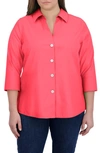 Foxcroft Meghan Cotton Button-up Shirt In Simply Red