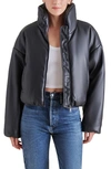 STEVE MADDEN STRATTON FAUX LEATHER PUFFER JACKET