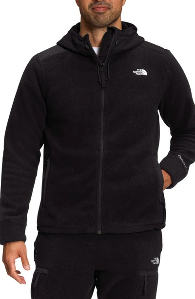 The North Face Alpine Polartec 200 Zip-up Hooded Jacket In Black