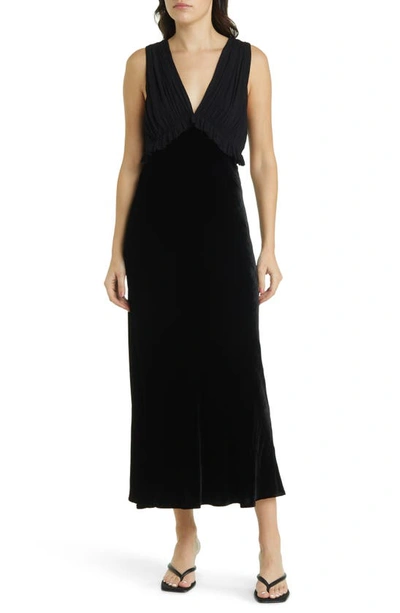 Rails Gilda Chiffon Velvet Maxi Dress In Black