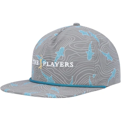 FLOMOTION FLOMOTION CHARCOAL THE PLAYERS SHARKS LURKING ROPE SNAPBACK HAT