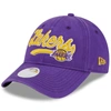 New Era Purple Los Angeles Lakers Cheer Tailsweep 9forty Adjustable Hat In Purple