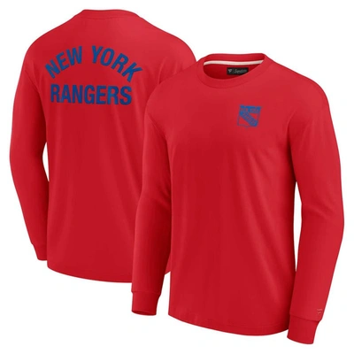 Fanatics Signature Men's And Women's  Red New York Rangers Super Soft Long Sleeve T-shirt