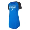 Concepts Sport Women's  Royal, Black Distressed Indianapolis Colts Raglan V-neck Nightshirt In Royal
