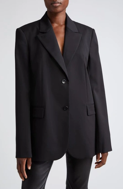 Maria Mcmanus Womens Black Single-breasted Notched-lapel Regular-fit Stretch-wool Blazer