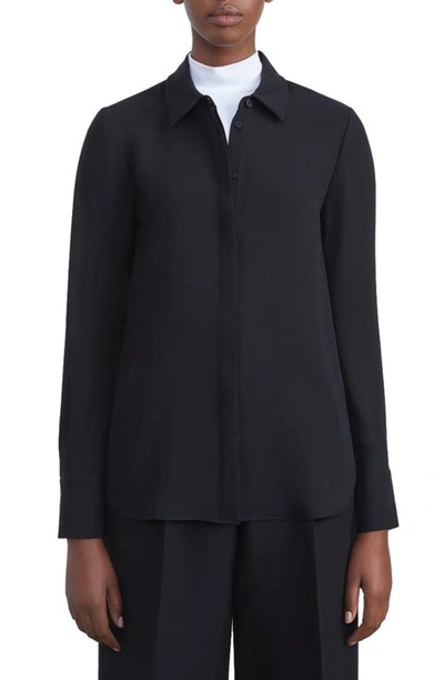 LAFAYETTE 148 SCOTTIE SILK BUTTON-UP BLOUSE