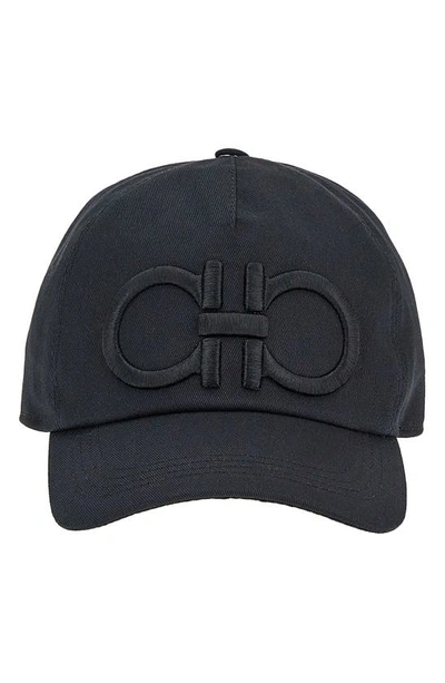 Ferragamo Baseball Cap In Nero Nero