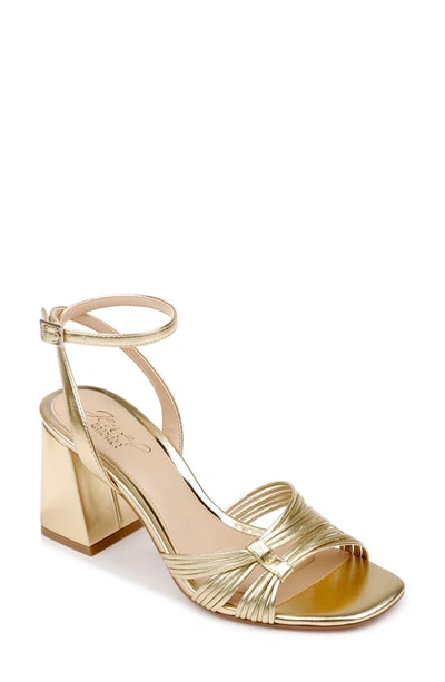 Jewel Badgley Mischka Michelle Ankle Strap Sandal In Gold Metallic