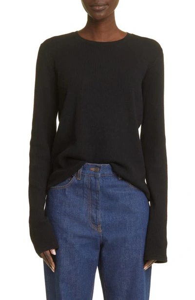 The Row Long Sleeve Jersey In Black