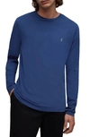Allsaints Brace Brushed Cotton Long Sleeve T-shirt In Blue