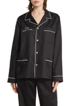 MAGNIBERG MAGNIBERG GALA SWAROVSKI® CRYSTAL EMBELLISHED COTTON SATEEN PAJAMA TOP