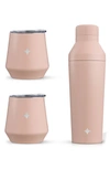 JOYJOLT STAINLESS STEEL COCKTAIL SHAKER & TRAVEL CUP SET