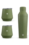 JOYJOLT STAINLESS STEEL COCKTAIL SHAKER & TRAVEL CUP SET