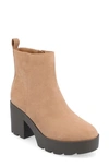 Journee Collection Women's Cassidy Platform Block Heel Lug Sole Booties In Beige