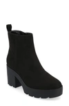 Journee Collection Women's Cassidy Block Heel Treaded Sole Bootie In Black