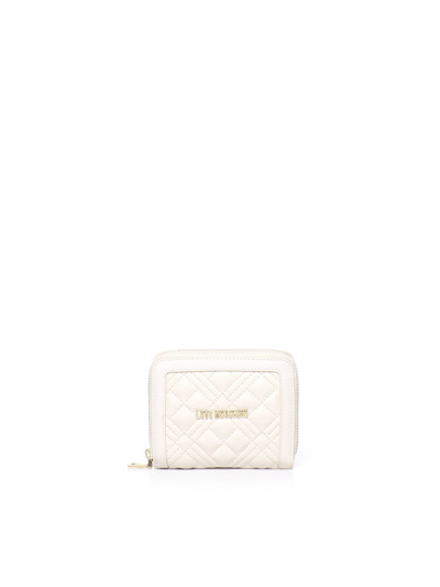 Love Moschino Bi-fold Wallet In Ivory