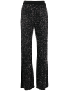 MISSONI SEQUIN-EMBELLISHED RIBBED-KNIT TROUSERS