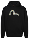 EVISU BLACK COTTON HOODIE