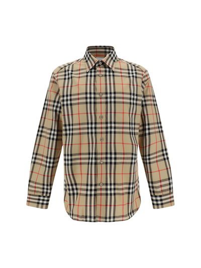 Burberry Check Cotton Shirt In Multi