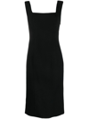 Federica Tosi Square-neck Sleeveless Dress In Nero