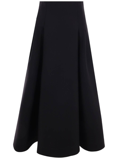 Bottega Veneta Women`s Black Compact Wool Skirt In Nero