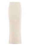 Calvin Klein Ribbed Knit Skirt In Sand