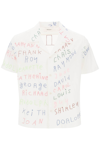 BODE BODE FAMILIAL BOWLING SHIRT WITH LETTERING EMBROIDERIES MEN