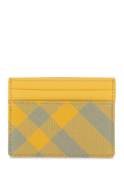 Burberry Check Cardholder Men In Yellow